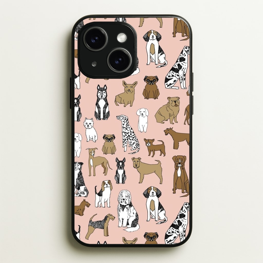 Dog Breeds - Animal Pattern Phone Case - iPhone 15 / Standard