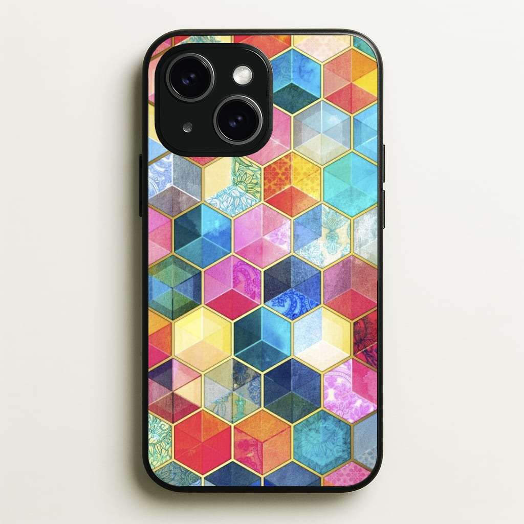 Colourful Honeycomb Pattern Phone Case - iPhone 15 / Standard