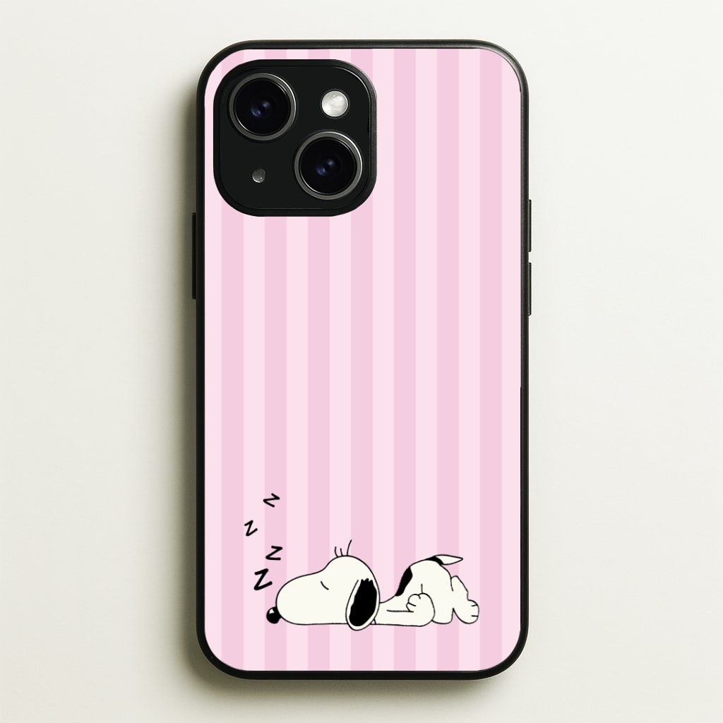 Pastel Stripes Cartoon Beagle Phone Case