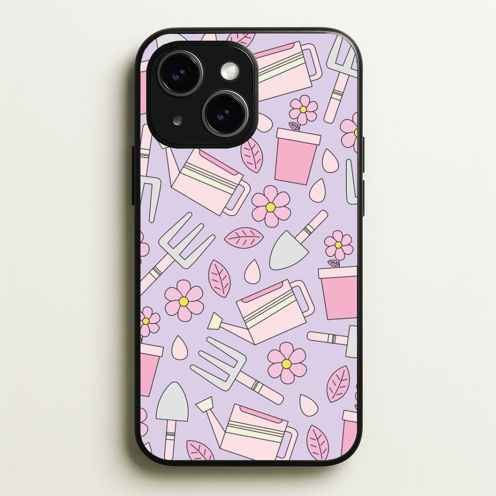Gardening Tools - Spring Patterns Phone Case - iPhone 15 / Standard