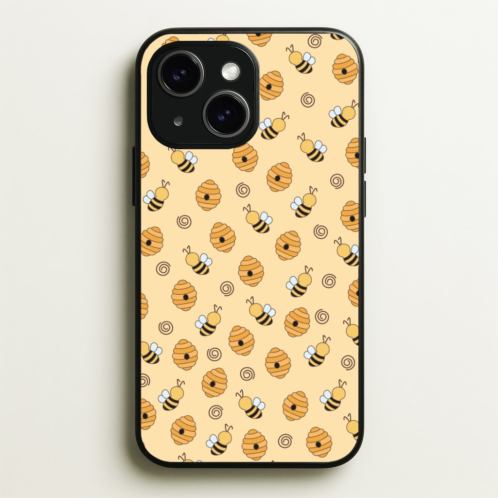 Honey Bees - Spring Patterns Phone Case - iPhone 15 / Standard