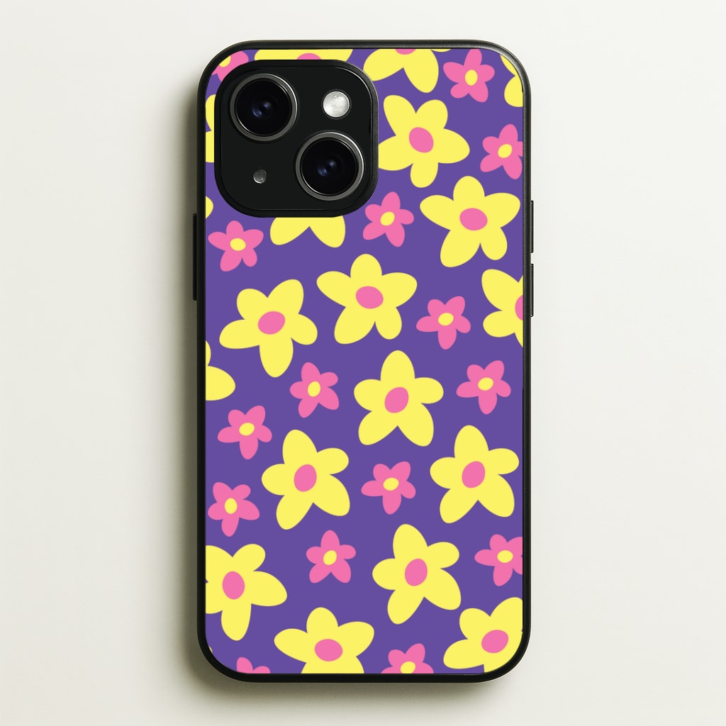 Purple Abstract Floral Pattern Phone Case - iPhone 15 / Standard