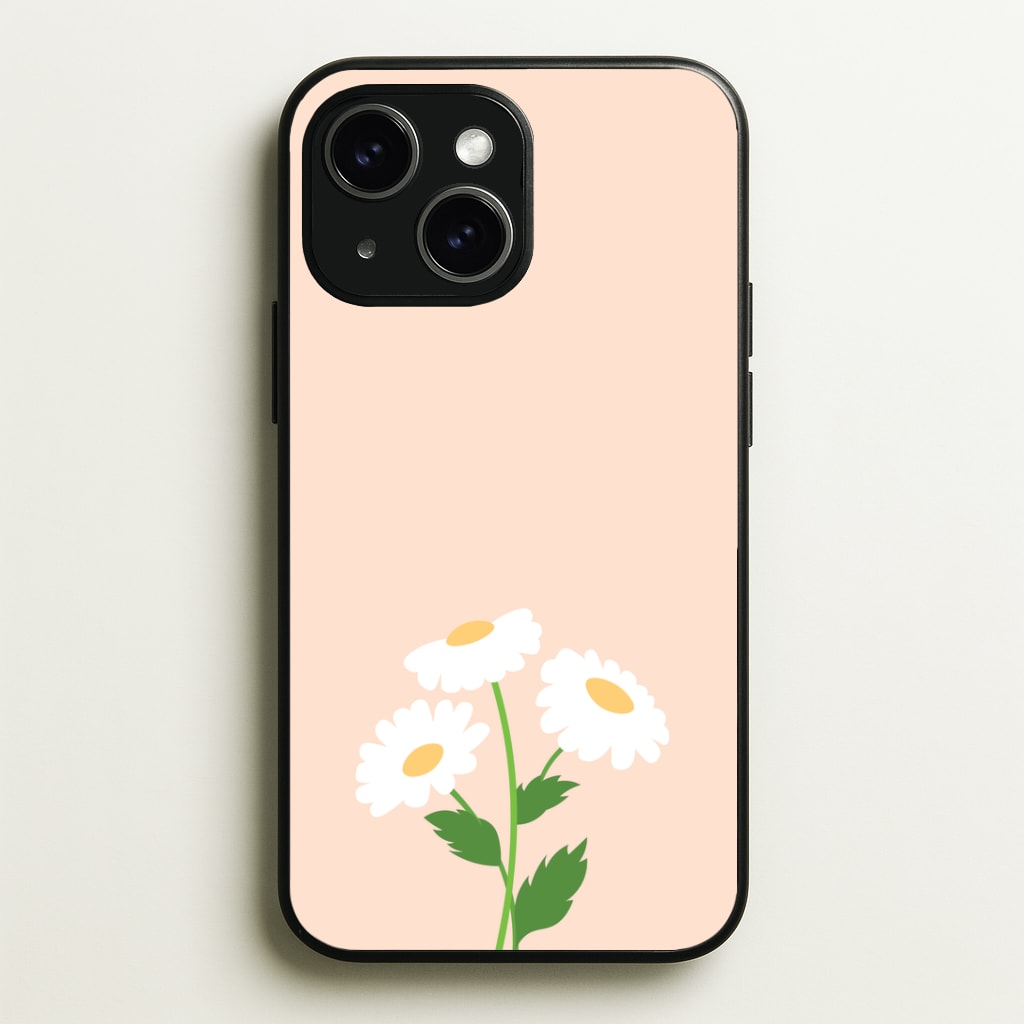 Peach And Dasies Phone Case - iPhone 15 / Standard
