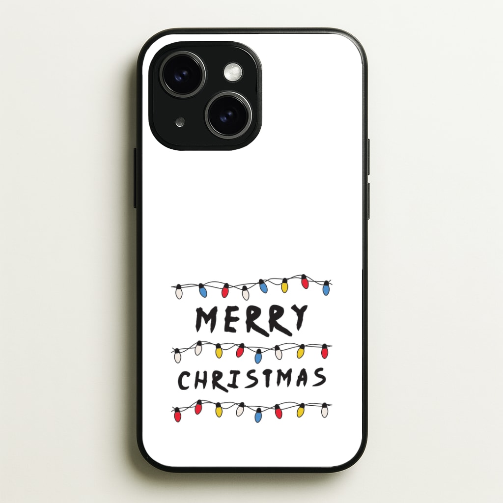 Merry Christmas String Lights Phone Case - iPhone 15 / Standard