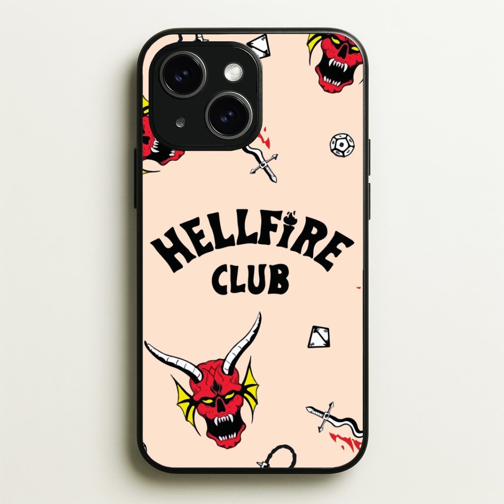 Hellfire Club Icons Collage Peach Phone Case - iPhone 15 / Standard