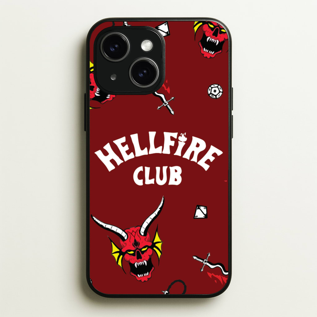Hellfire Club Icons Collage Red Phone Case - iPhone 15 / Standard