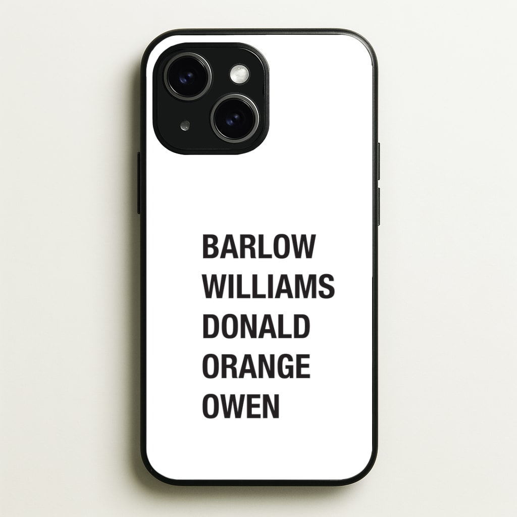 Take Band Members Names Phone Case - iPhone 15 / Standard