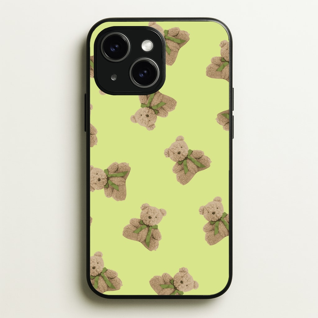 Green Teddy Bears Phone Case - iPhone 15 / Standard