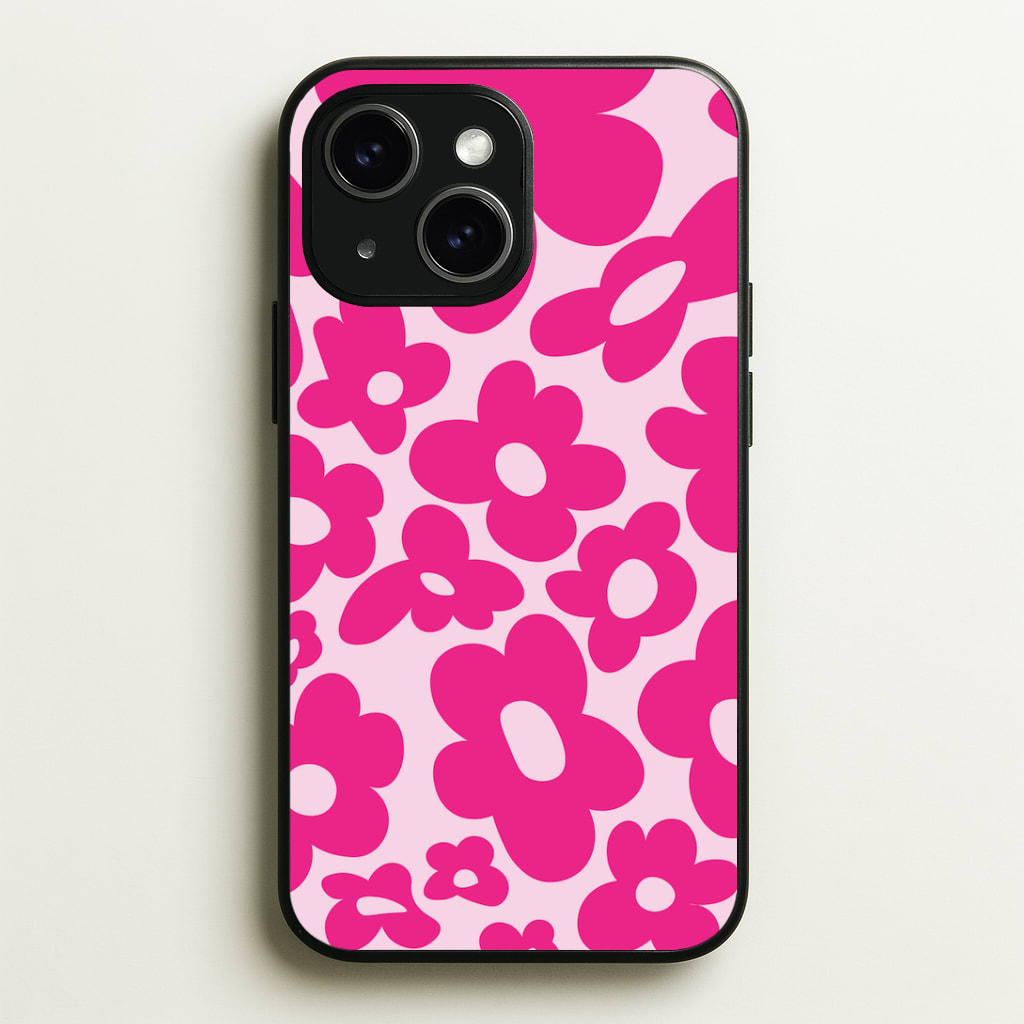 Pink Flowers - Trippy Patterns Phone Case - iPhone 15 / Standard