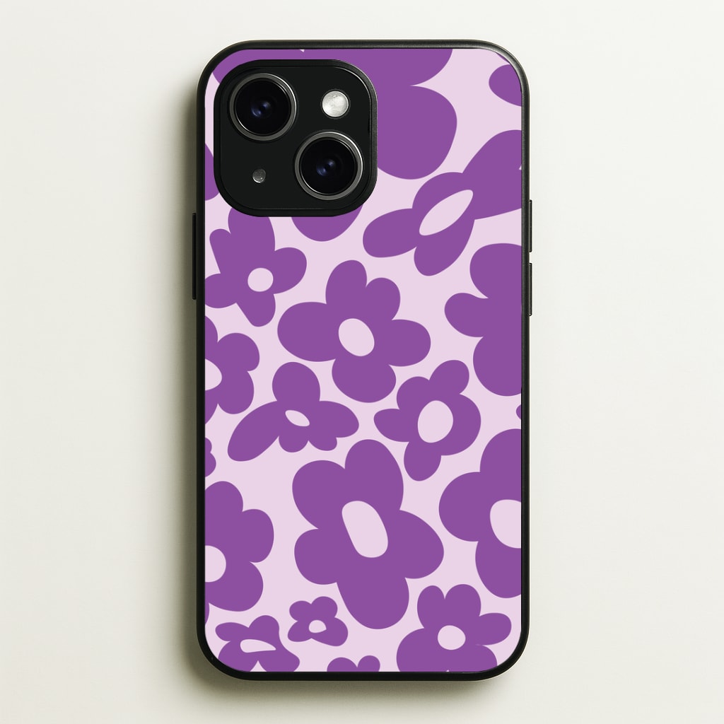 Purple Flowers - Trippy Patterns Phone Case - iPhone 15 / Standard