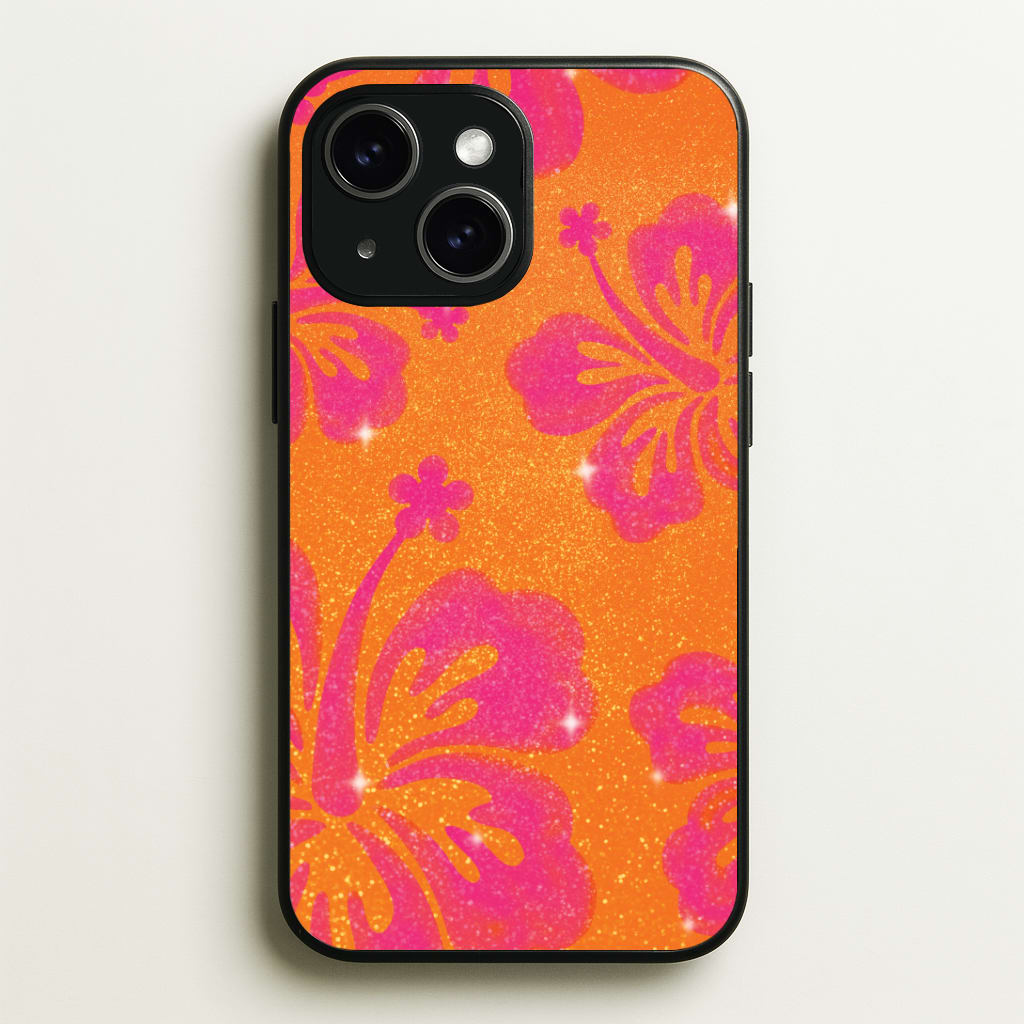 Shimmer Hibiscus Phone Case - iPhone 15 / Standard