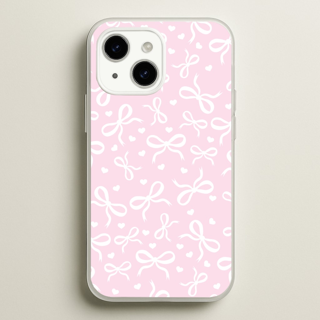 Coquette Bows And Hearts Baby Pink Phone Case