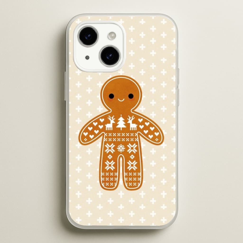 Christmas Jumper Pattern Gingerbread Man Phone Case