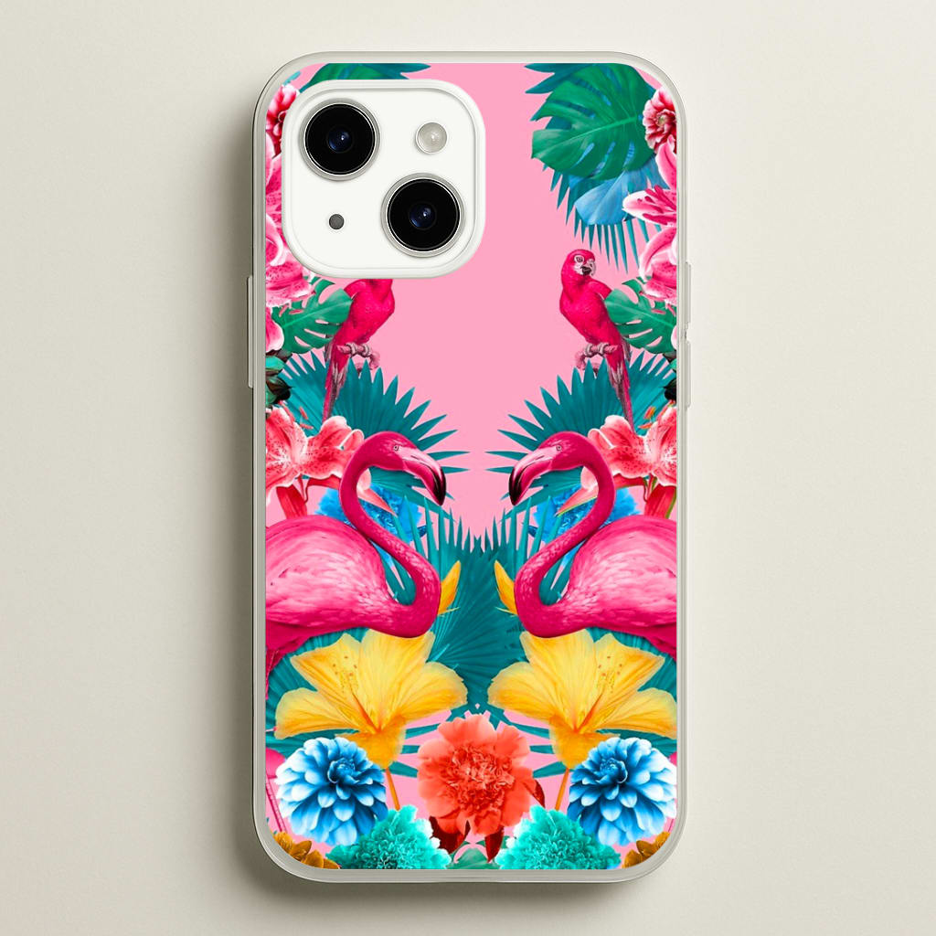 Flamingo and Tropical garden Phone Case