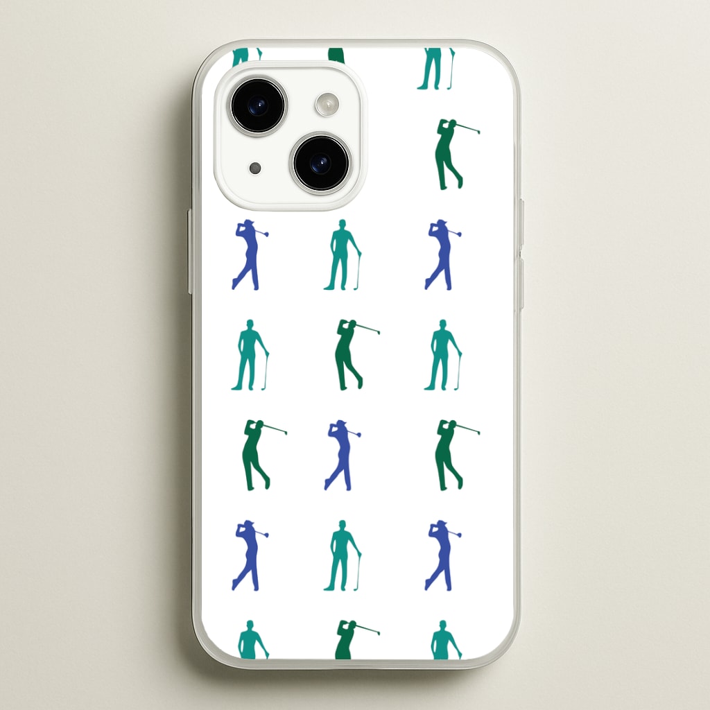 Golfer Silhouettes Pattern Phone Case