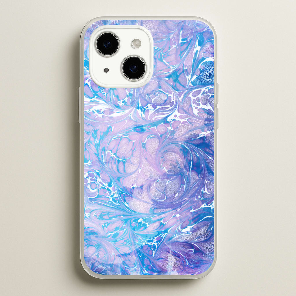 Sea Blue Swirly Marble Phone Case
