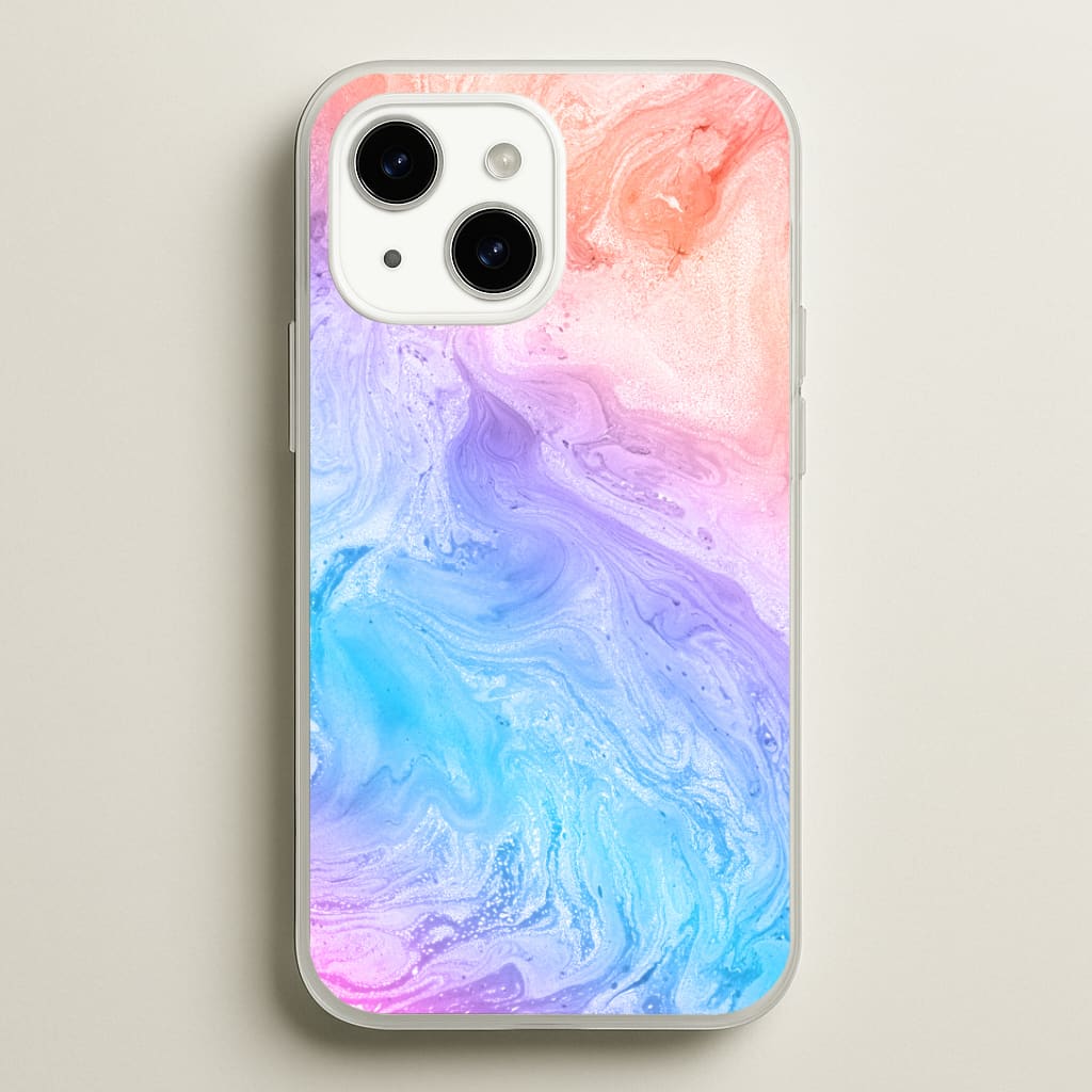 Blue and Peach Marble Phone Case