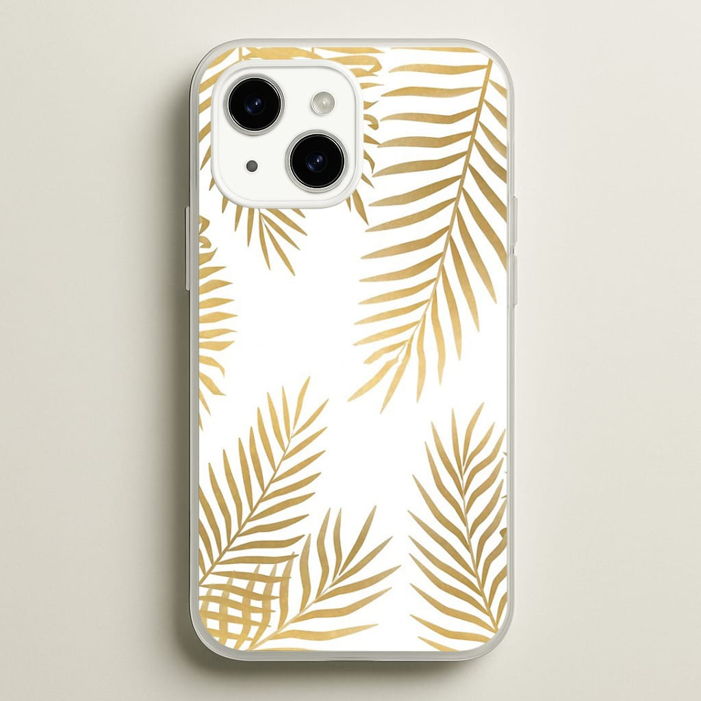 Gold Palm Leaf Pattern Phone Case
