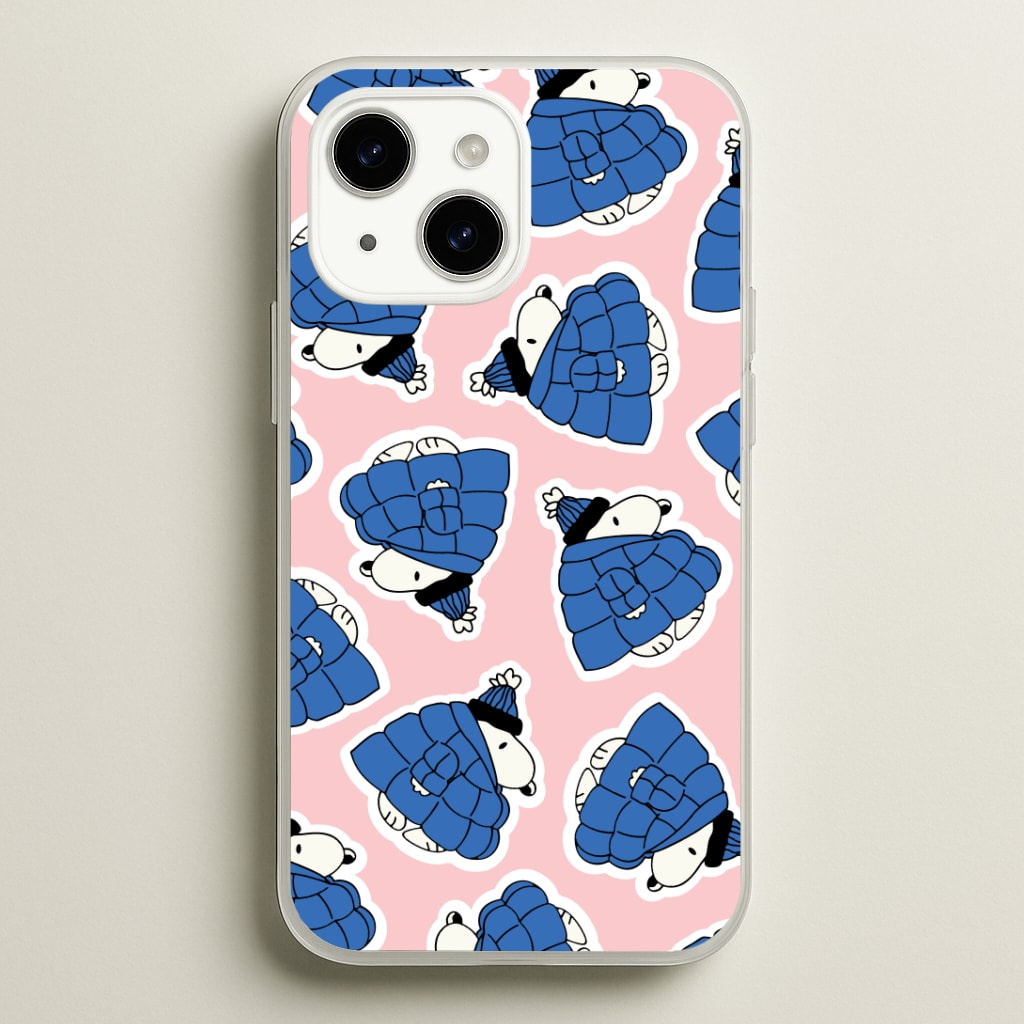 Cartoon Beagle Puffer Jacket Pattern Phone Case