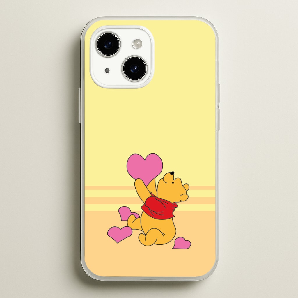Pooh Love Heart Balloons Valentine's Phone Case