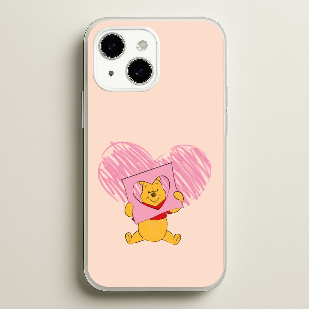 Pooh Heart Drawing Valentine's Phone Case