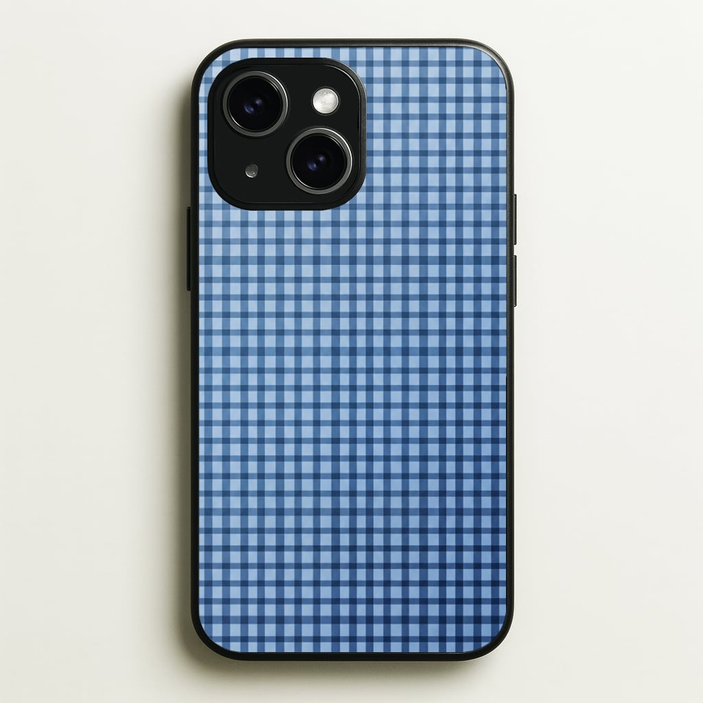 Back to Casics - Blue Gingham Weave Phone Case