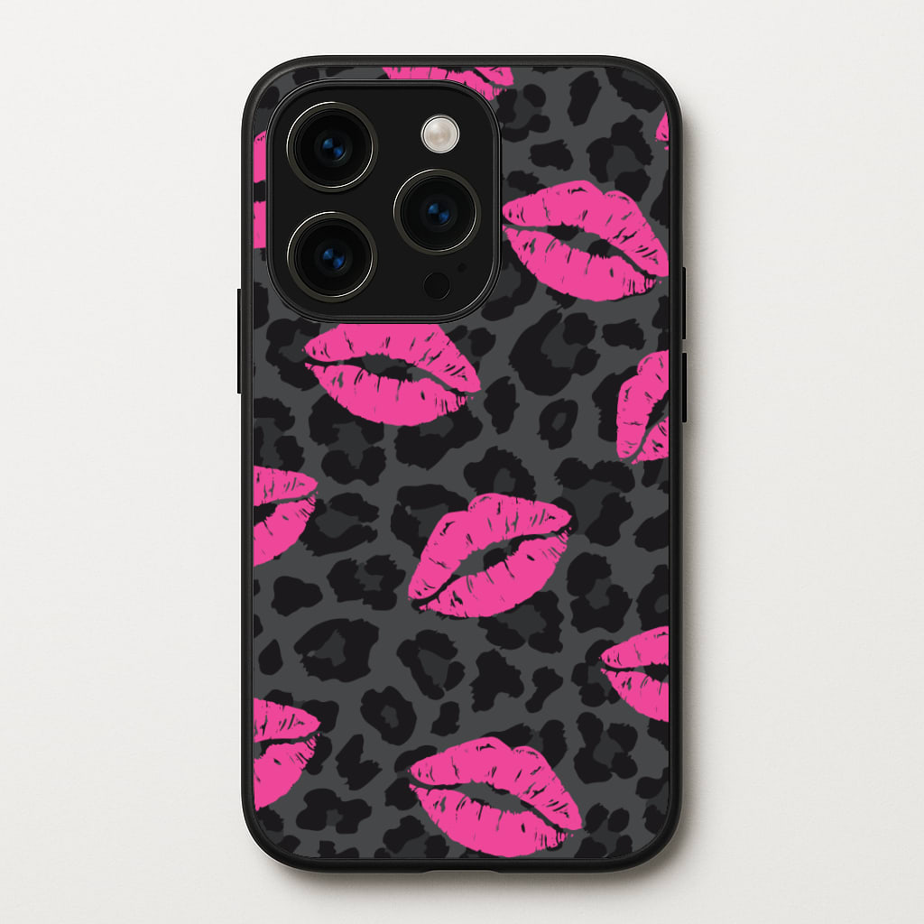 Pink Lipstick Cheetah Print Phone Case