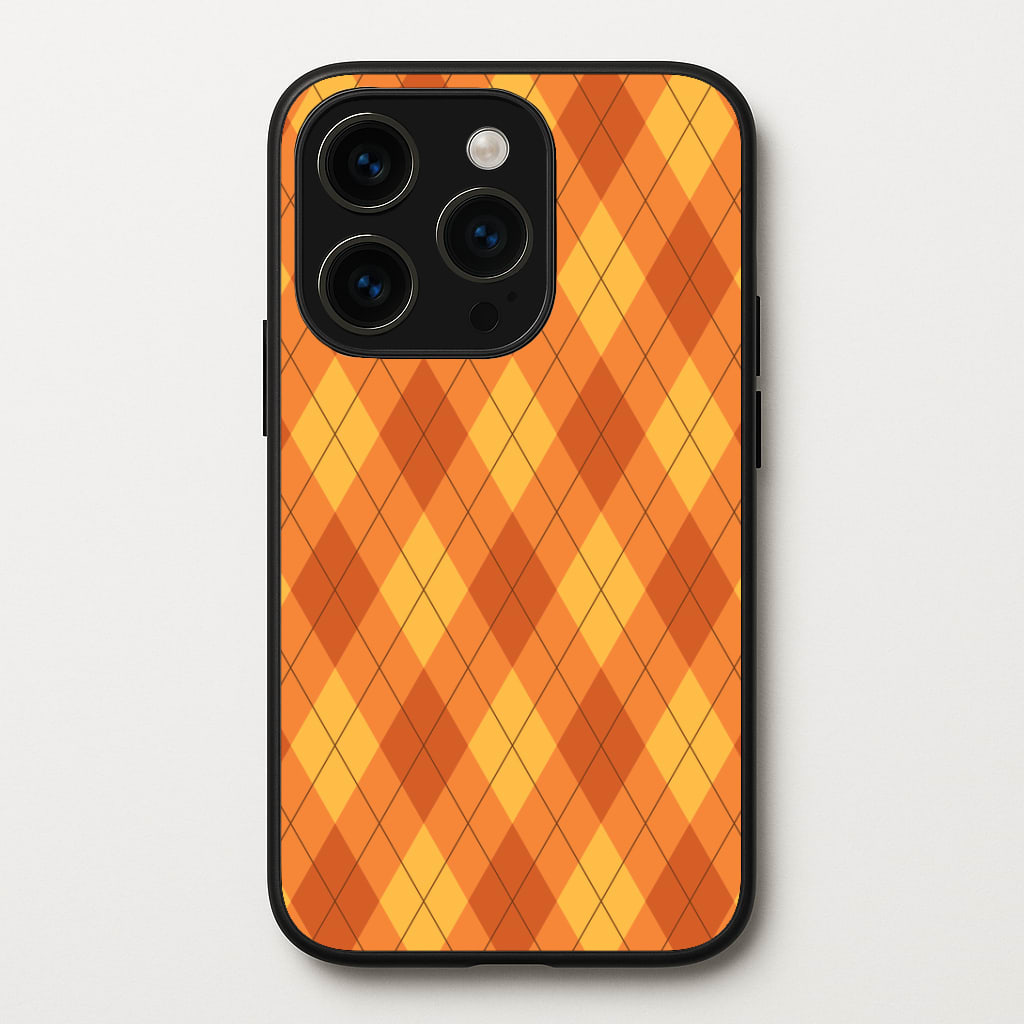 Orange Argyle Pattern Phone Case
