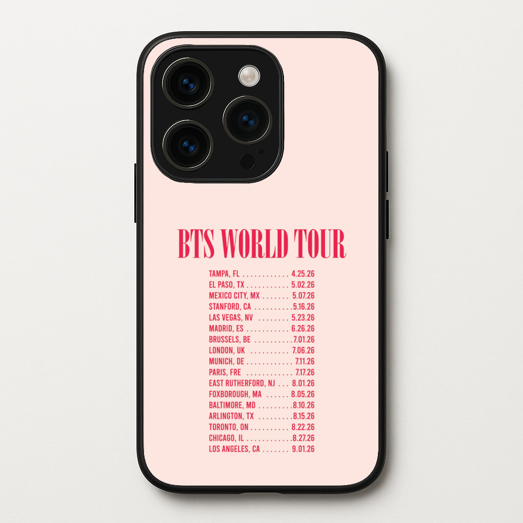 K-Pop Band World Tour List 2026 Phone Case