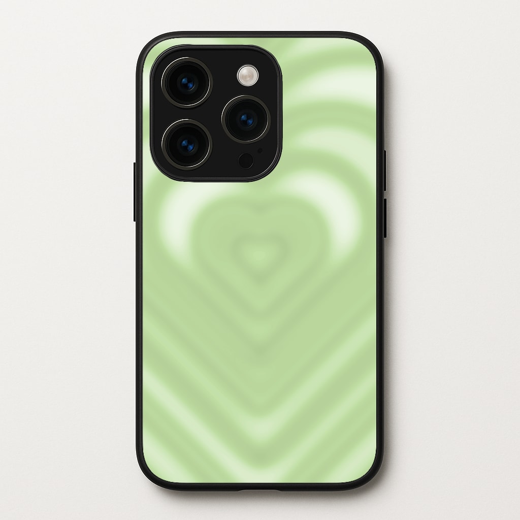 Drippy Love Heart Green Phone Case