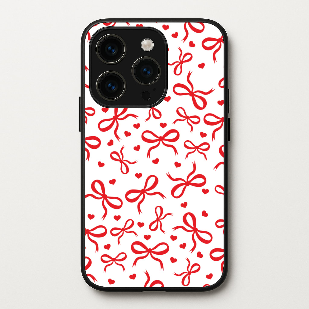 Coquette Bows And Hearts Red Phone Case