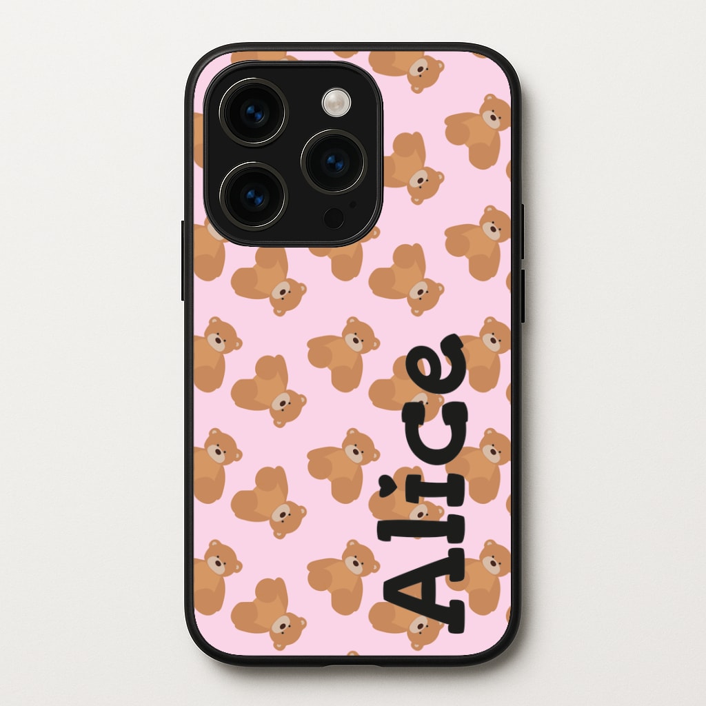 Teddy Bear Pattern - Personalised Christmas Phone Case