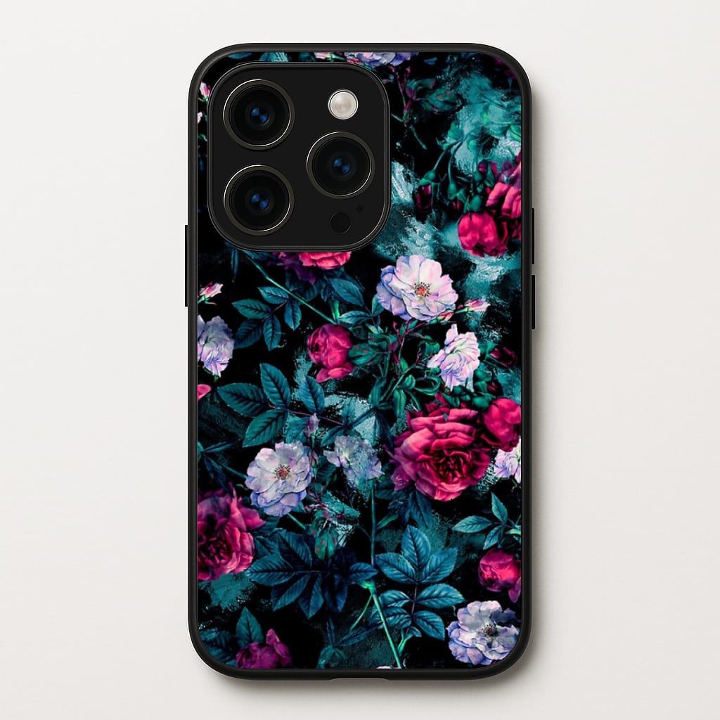 Black Floral Pattern Phone Case