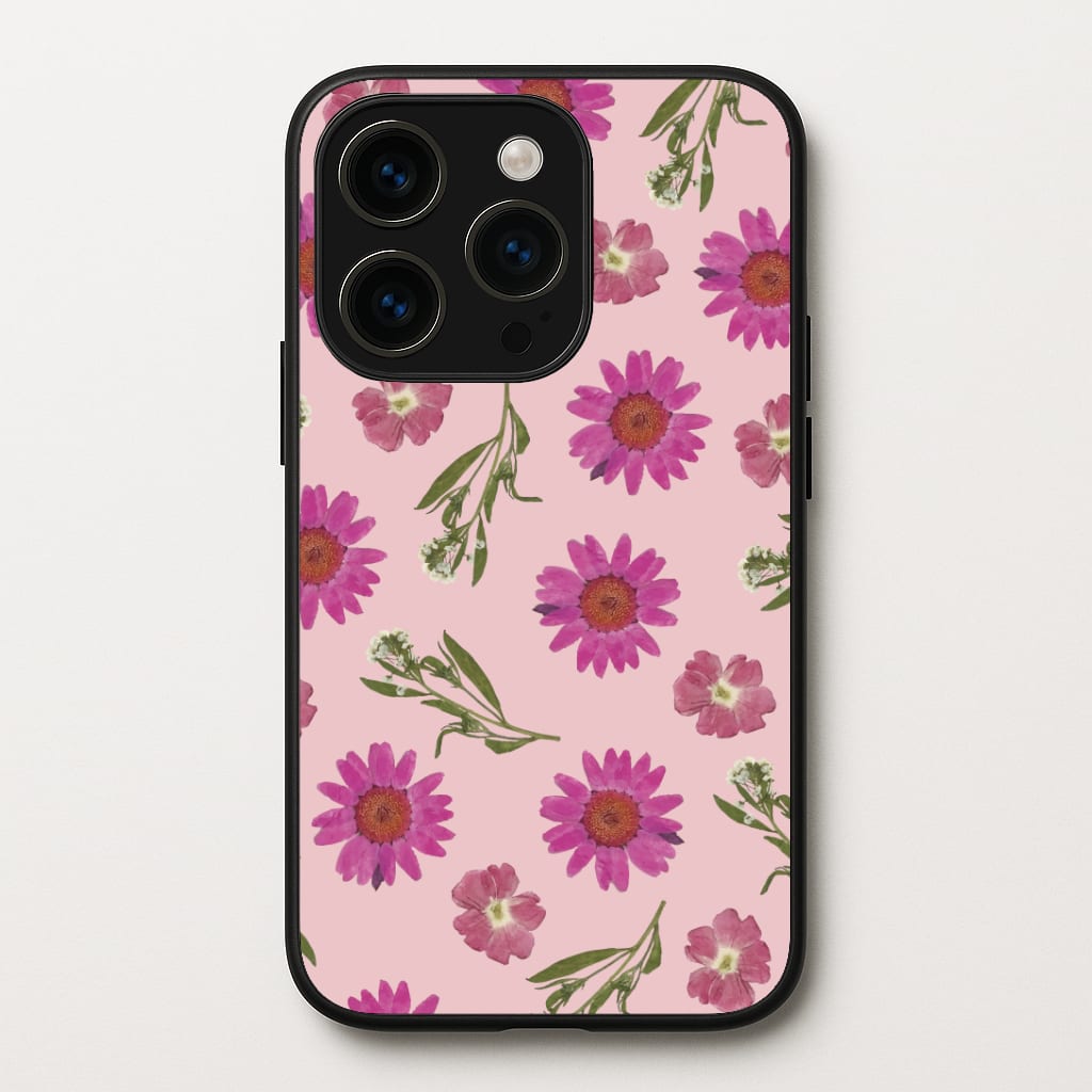 Pressed Pink Flowers Pattern Phone Case
