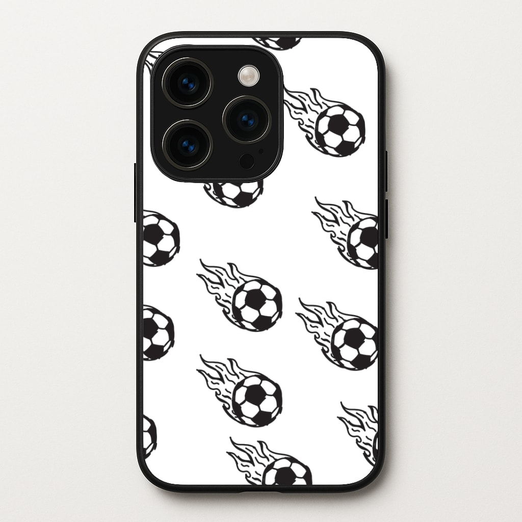 Flaming Football Pattern Phone Case