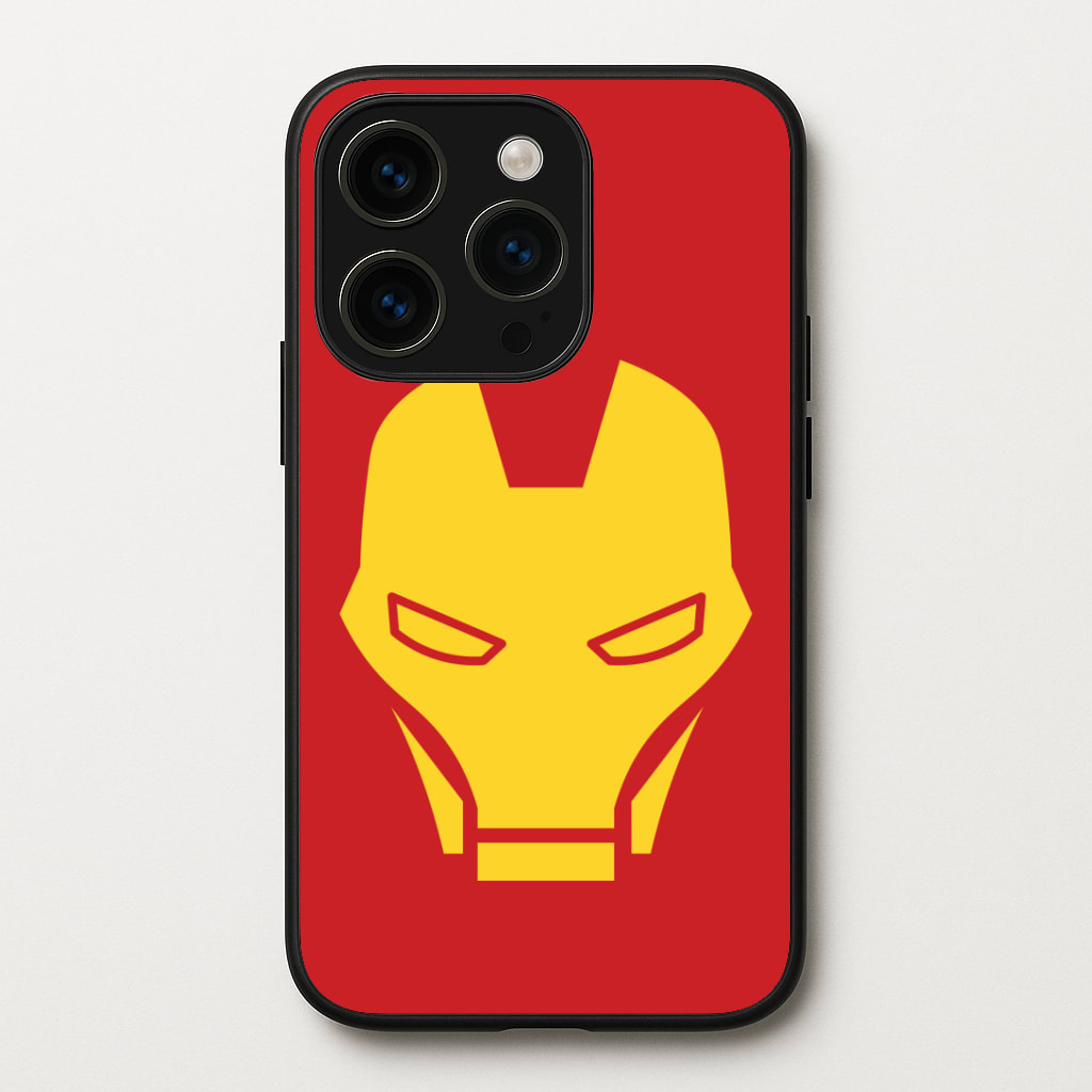 Red Robot Super Hero Face Phone Case
