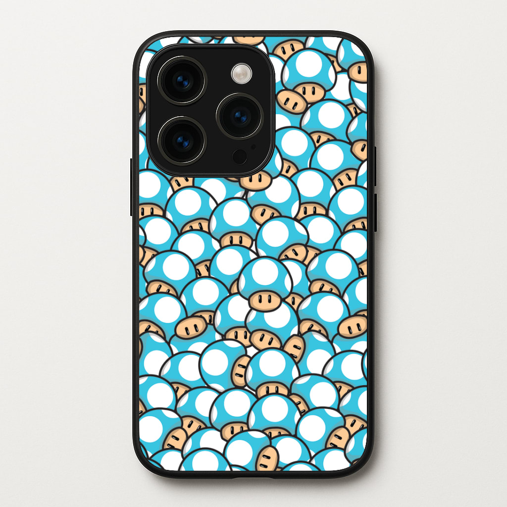Mushroom Pattern - Light Blue Phone Case