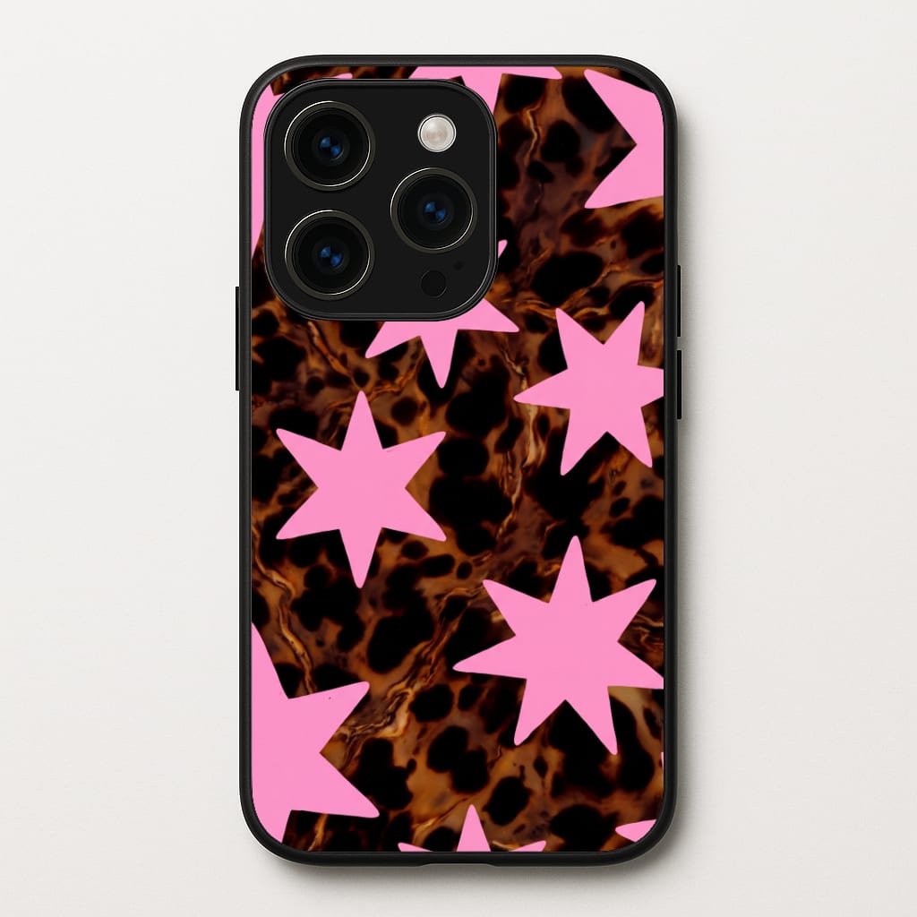 Tortoiseshell Star Scatter - Pink Phone Case