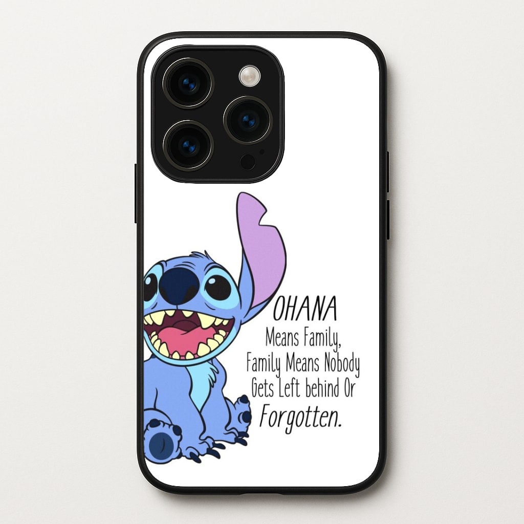 Ohana Means Family - Blue Alien Phone Case