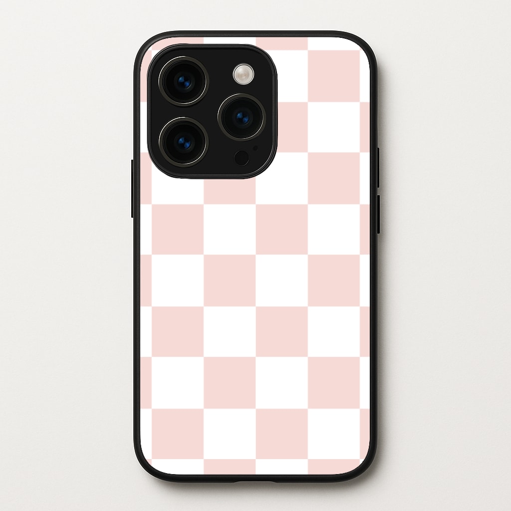 Pink And White Checkers Phone Case