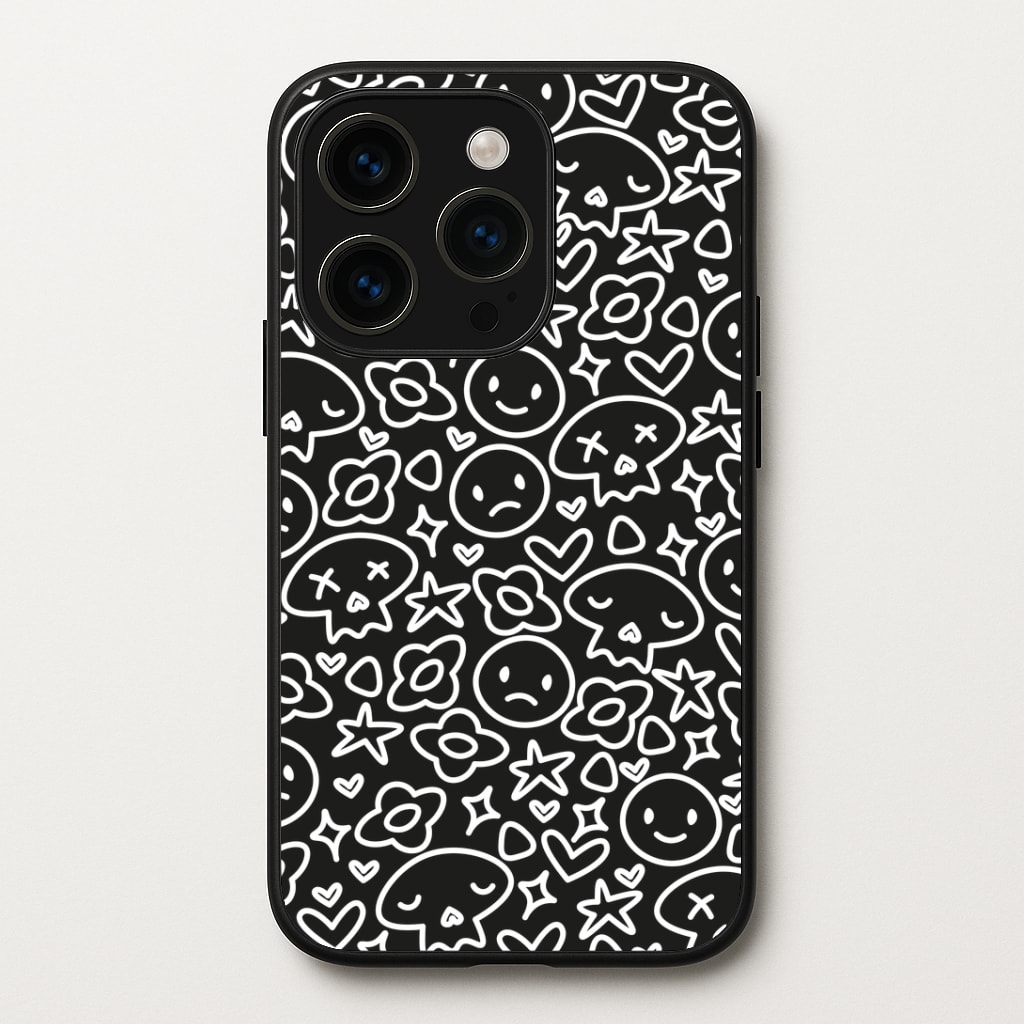Black Skulls - Skate Aesthetic Phone Case