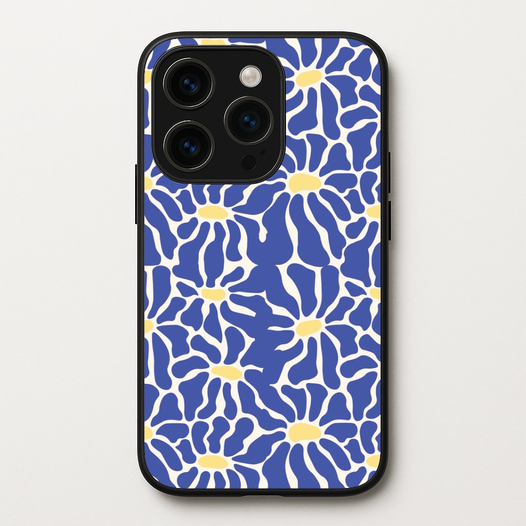 Dark Blue Flowers - Summer Phone Case