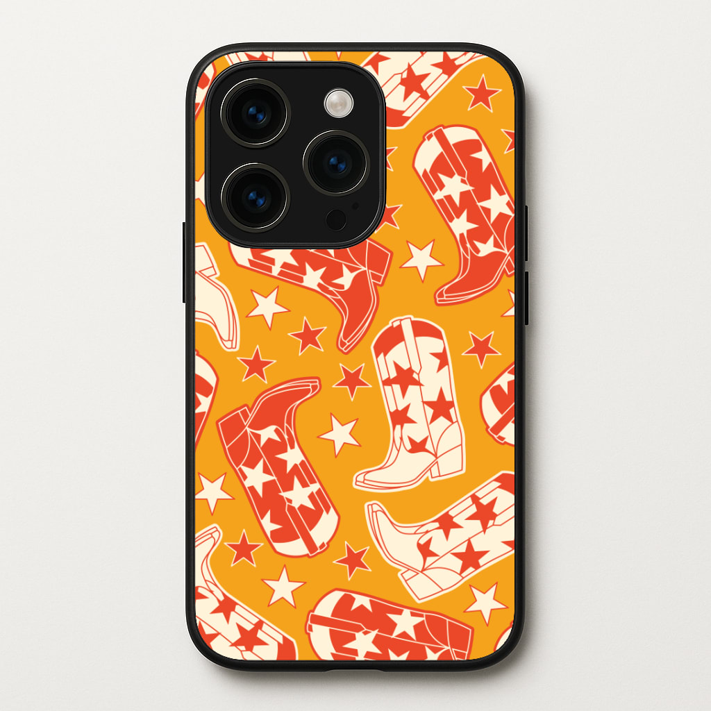 Cartoon Cowboy Boots And Stars Pattern Phone Case