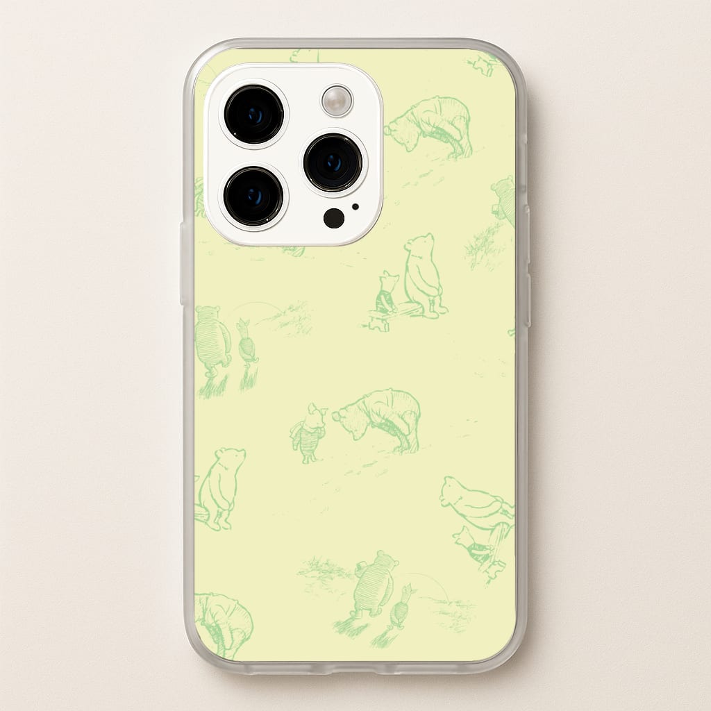 Sketched Winnie Pattern Phone Case