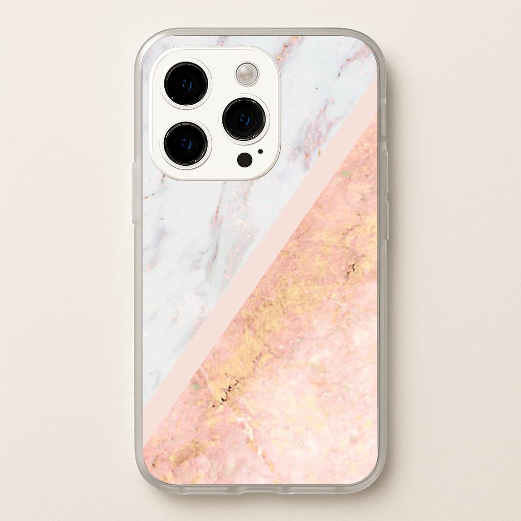Marble and Rose Gold Phone Case