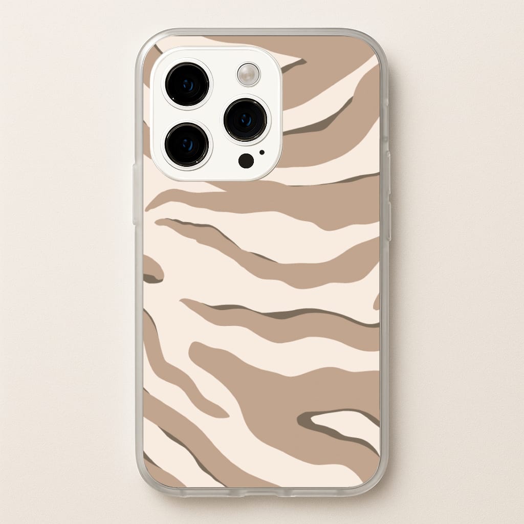 Neutral Tiger Print Phone Case