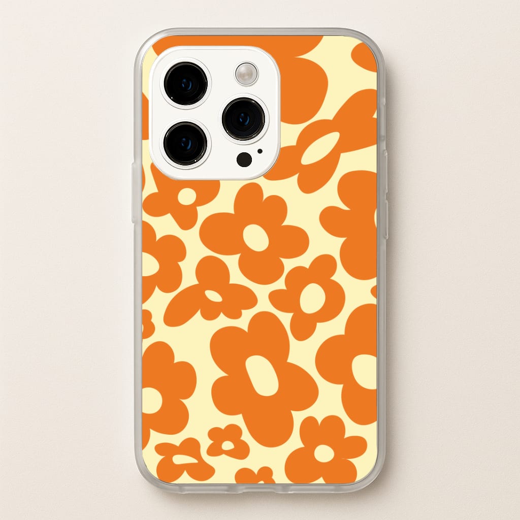 Orange Flowers - Trippy Patterns Phone Case