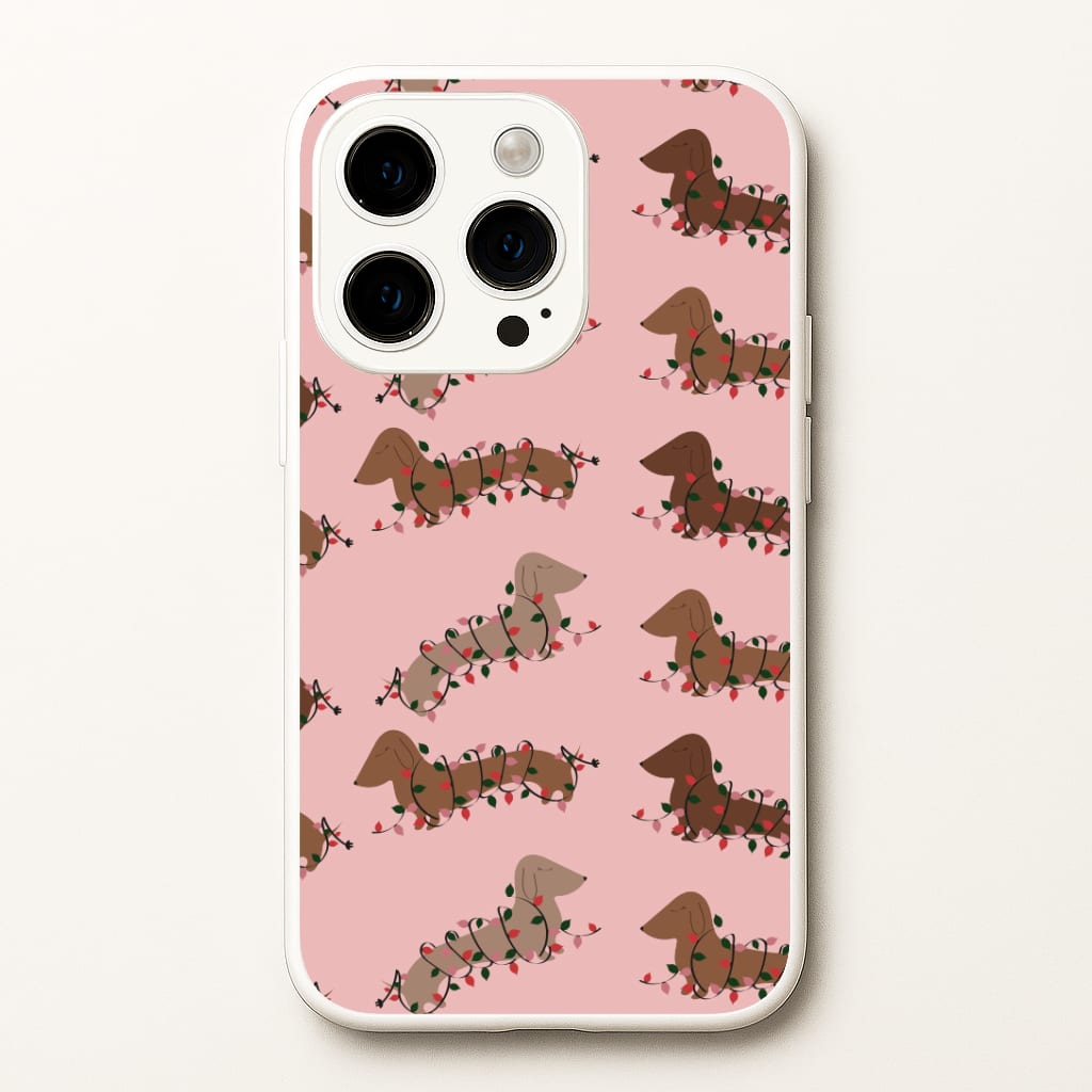 Dachshund Christmas Pattern Phone Case