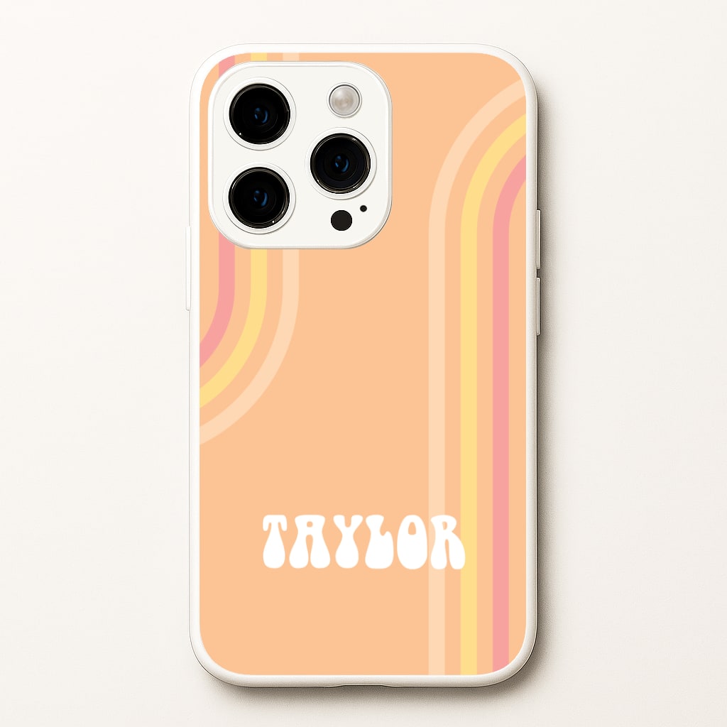 Retro Orange Personalised Name Phone Case