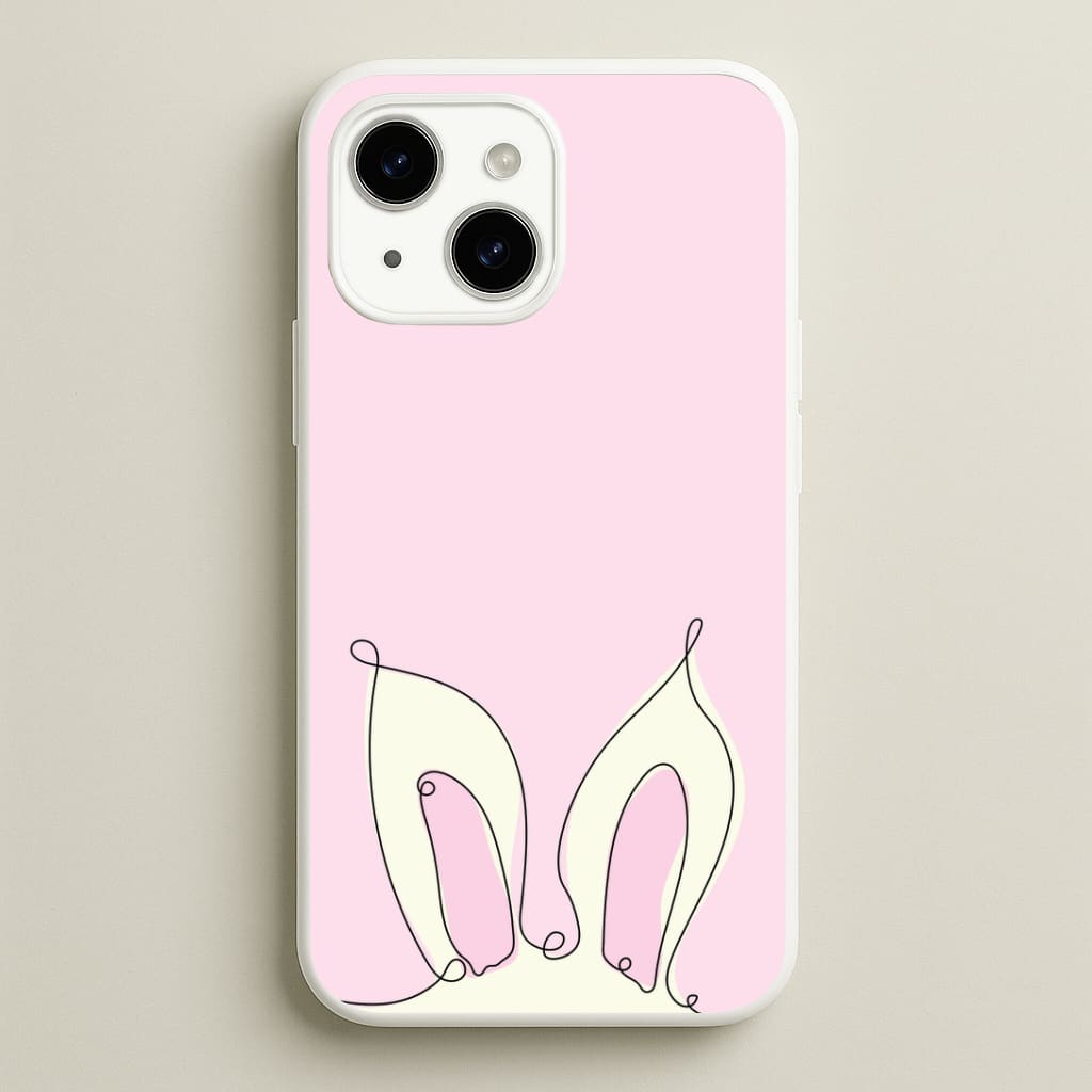 Outline Bunny Ears Phone Case